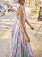 Tied Contrast Wide Strap Cami Dress OutfitFlow